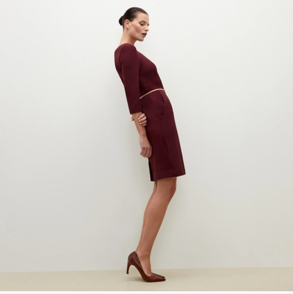 MM. LAFLEUR ETSUKO WINE COLOR 3/4 SLEEVES DRESS WOMENS SIZE 6